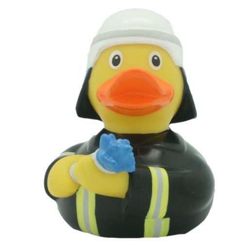 Fireman Black Rubber Duck