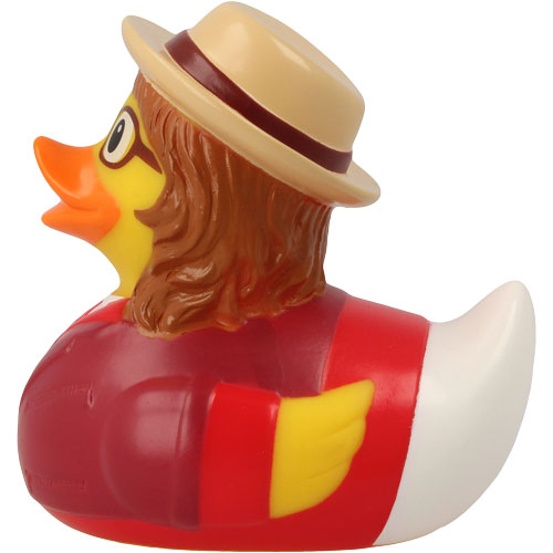 Hipster woman rubber duck