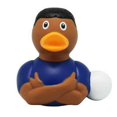 Football Star Blue Rubber Duck