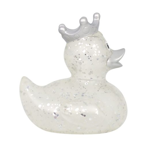 Glitter Crown Silver Rubber Duck - Image 3