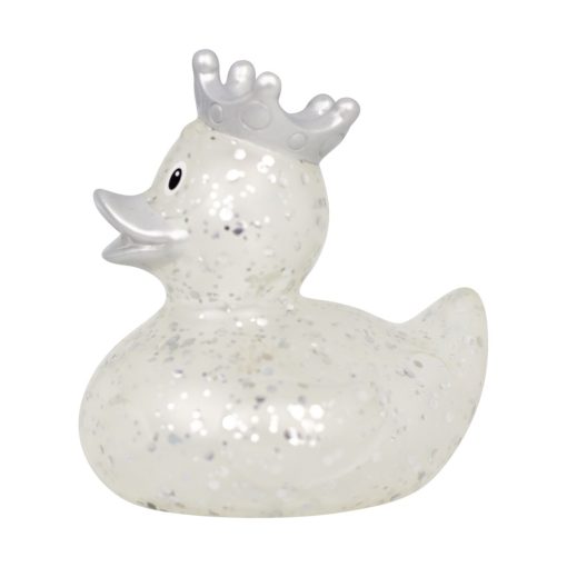 Glitter Crown Silver Rubber Duck - Image 2