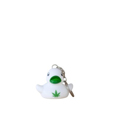Keyring Green Leaves Rubber Duck