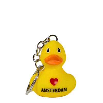 Key Ring Yellow Heart Amsterdam Rubber Duck