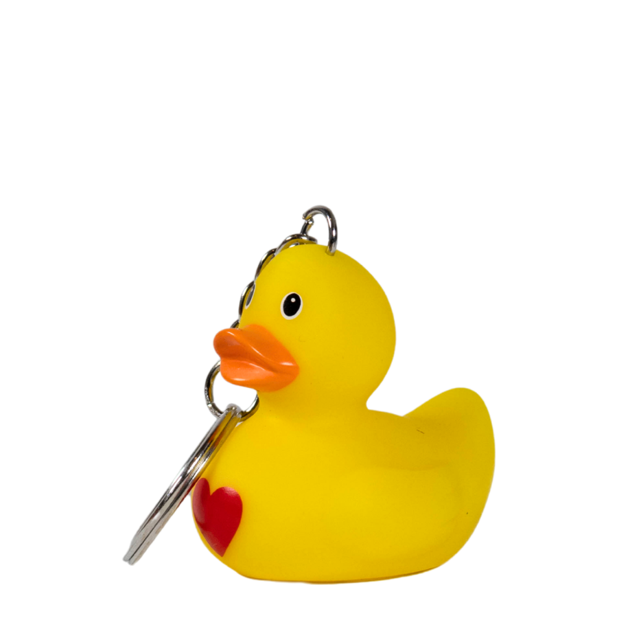 Key Ring Yellow Heart Rubber Duck. - Image 3