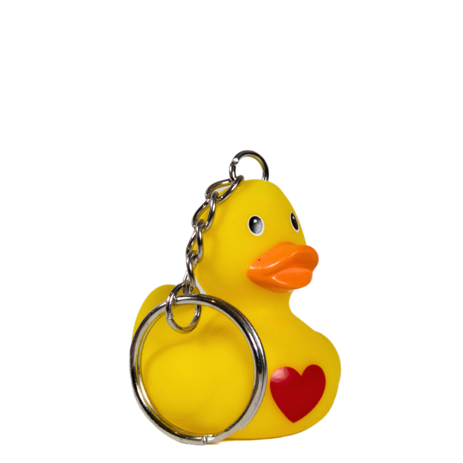 Key Ring Yellow Heart Rubber Duck. - Image 2