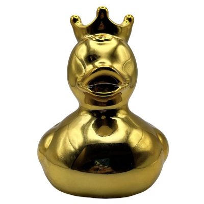 Metallic Gold Crown Rubber Duck